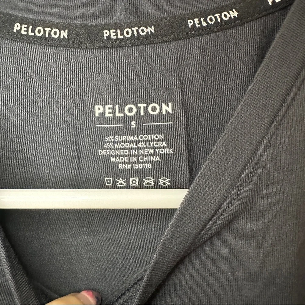 Peloton Racerback Supima Cotton Modal Logo Tank Athleisure Activewear S Black - Picture 8 of 10